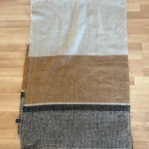 Color Block Wide Winter Scarf with Fringe edges, One Size Fits All.